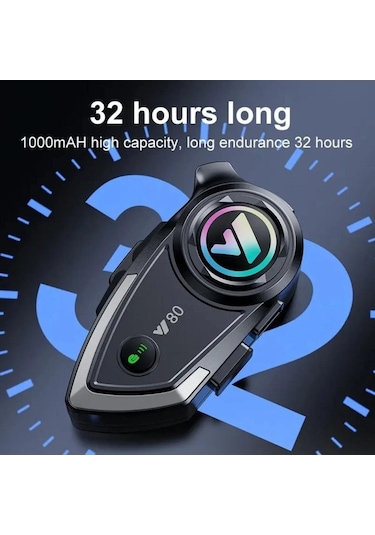 Smith Y80 Intercom Işıklı  Motosiklet Kask Kulaklık