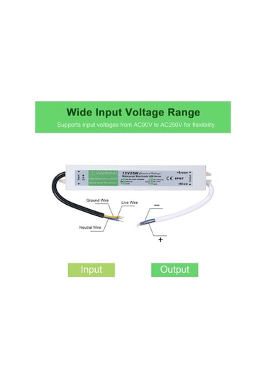 Yulong Reedark Su Geçirmez Ip67 Led Sürücü - 12v 20w Çıkışlı,