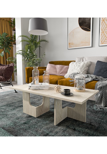 Terni Çok Amaçlı Orta Sehpa Bohem Traverten 104 Cm