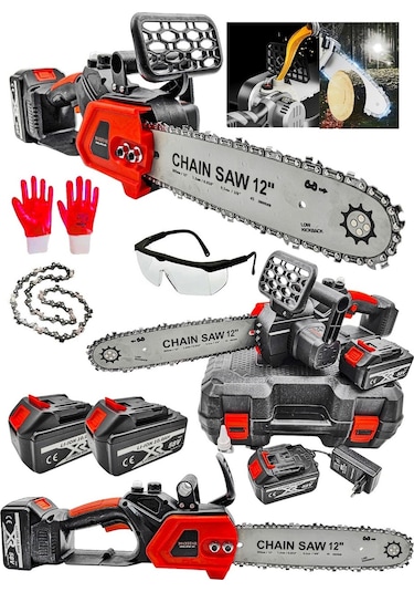 58v5 30 Cm Palalı Şarjlı Ağaç Kesme Hızar Bıçkı Testere Dal Budama Makinesi