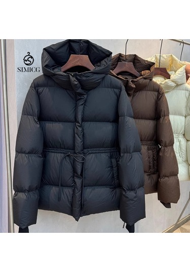 Kış Modası Yüksek Kaliteli Kalın Bel Kadın Pamuklu Ceket Siyah