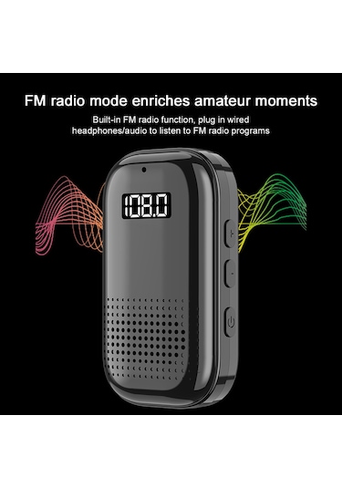 Fosenze Bluetooth 5.4 Alıcı - Tf Kart & Fm Radyo - 30 Saat Çalma - Taşınabilir Klips Tasarım