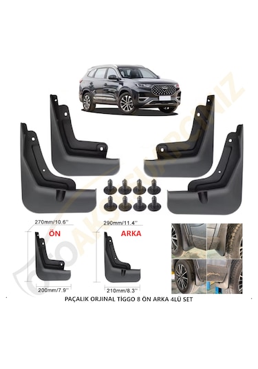 Chery Tiggo 8 Paçalık Ön Arka Tozluk Set