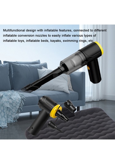 Shineyee Kablosuz Araç Şarjlı Güçlü Emişli 3700pa Taşınabilir Hızlı Şarj Vakum Makinesi