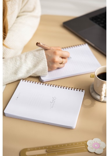 A5 Spiralli Karton Kapak 2 Li Set Çizgili Okul Defteri 80 Yaprak, Ders Programlı Galaksi