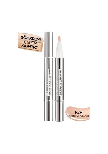 L'Oreal Paris True Match 2'si 1 Arada Göz Kremi Içeren Kapatıcı 1-2R Rose Porcelain