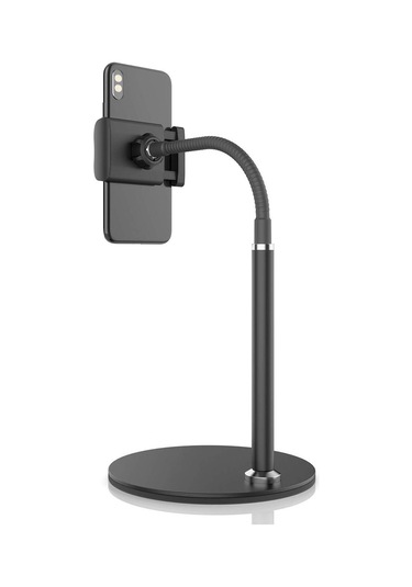 Cbtx Esnek Gooseneck Telefon Tutucu Standı 360 Derece Dönen Masaüstü Telefon Braketi - Siyah