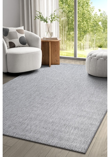Elit Premium Sisal Jut Halı 1016 - Antrasit Hasır Dokuma Gri-krem Gri - Krem