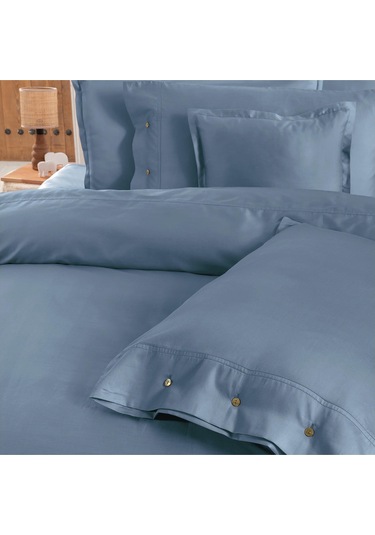 Sarev Monochrome Royal Blue %100 Pamuk Saten ''300 Tc" Nevresim Takımı Ks V14 Kahverengi