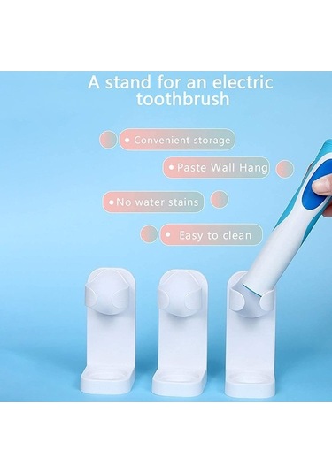 Bloomnest Lebıhmurah Bf1807 Elektrikli Diş Fırçası Tutucu 4'lü, Duvara Monte Banyo Yöneticisi Beyaz