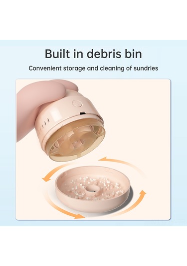 Teltree Jy-026 Mini Süpürge, El Tutturmalı, İki Seviye Vücut, Masaüstü Toz Ve Parçacık Temizleyici, Bej Renk, Dahili Li-poly Batarya