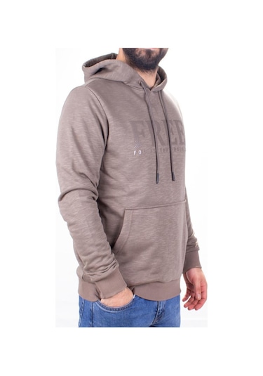 Twister 1930 Oliv Kapüşonlu Erkek Sweatshirt Yağ Yeşili