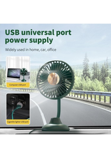 Taşınabilir Mini Araba Fanı Düşük Gürültülü Güçlü Sessiz Fan 3 Hız Ayarları 360 Derece Döndürme Ar Ev / Ofis / Vantilatör 53042836