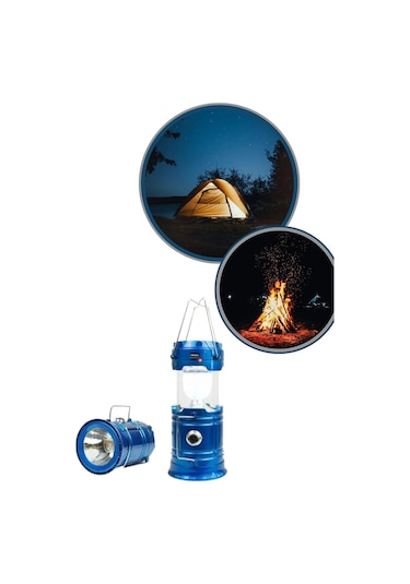 Bfs Büyük Boy Güneş Enerjili Kamp Feneri Işıldak Lamba Usb Şarjlı Çok Renkli