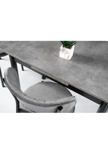 Smart Yandan Açılır Mutfak Masası 60x90cm Siyah Mermer