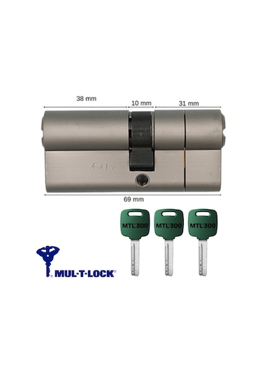 Mul-t-lock Mtl 300 Tuzaklı Bilyalı Barel Kapı Kilidi 69 Mm