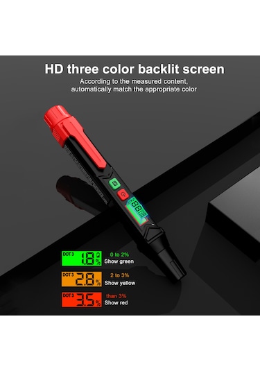 Springsun Habotest Ht662 Fren Hidroliği Test Kalemi - Lcd Dijital+sesli-ışıklı Alarm+3 Renkli Arka Işık İle Otomobil/motosiklet Test Cihazı