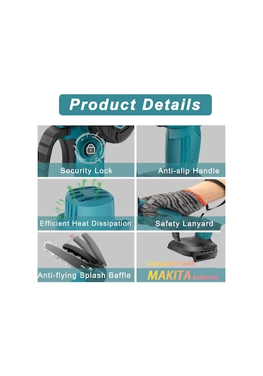 Makita İçin Mini Testere 18v Pilsiz Küçük El Elektrikli 6 İnç