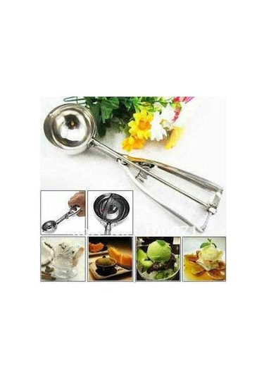 Dondurma Kaşıgı Tetikli Dondurma Kepçesi 5 Cm Çapında Gümüş