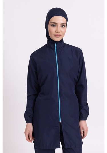 Kadın 23203 Büzgülü Paraşüt Tam Tesettür Mayo Lacivert-lacivert 34016 - 1 Lacivert