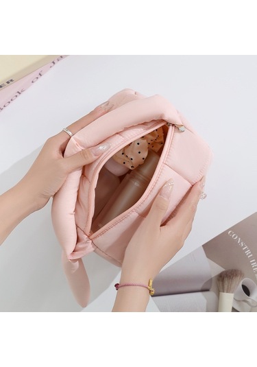 Taşınabilir Tuvalet Çantası Seyahat Kozmetik Çantası Büyük Kapasiteli Su Geçirmez Pembe