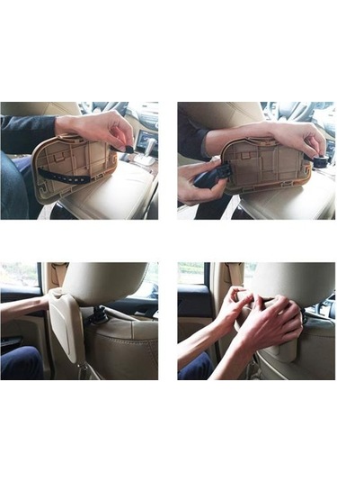 Siyah Katlanır Araba Seyahat Arka Koltuk Saklama Masası İçecek Yiyecek Bardak Tepsisi Tutucu Standı