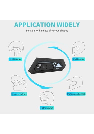 Torima 22 Bluetooth Motosiklet Kulaklığı Intercom Siyah Motorsiklet Kulaklık