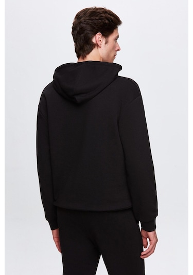 D's Damat Relaxed Fit Baskılı Erkek Sweatshirt 3ECE24ORT0240 - Siyah