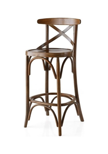 Thonet Ahşap Bar Sandalyesi Ceviz