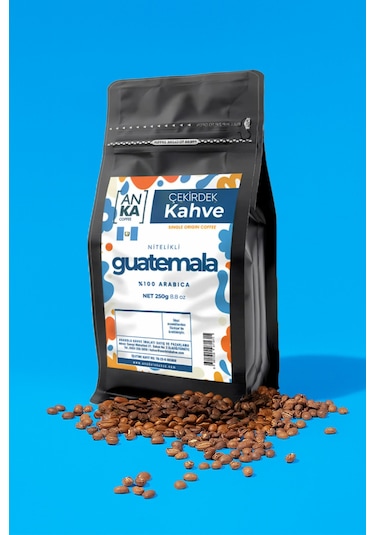Guatemala Nitelikli Kahve Çekirdeği 250 G %100 Arabica, Karamel Ve Kakao Aromalı Öğütülmüş