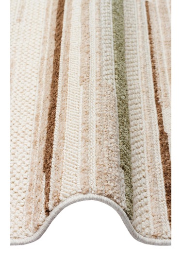 Eko Halı Joy 01 Yeşil Kahve Hav Toz Vermeyen Modern Makine Halısı