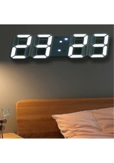 Gajeena Beyaz Led Dijital Saat, 8 Karakter立体 Ekran, Duvar/ofis/ev Kullanıma Uygun, Usb Ve Dahili Pil İle