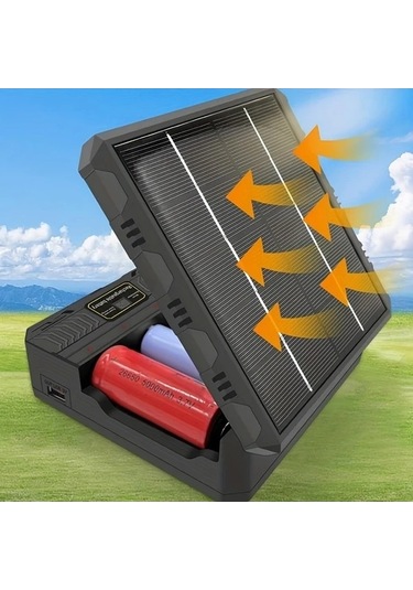 Besthome1 Dream011 Siyah Yuvalı Güneş Enerjili 3.7v Usb Li İon Pil Şarj Cihazı 26650 21700 18650 Kullanıcıya Yönelik Şarj Ünit