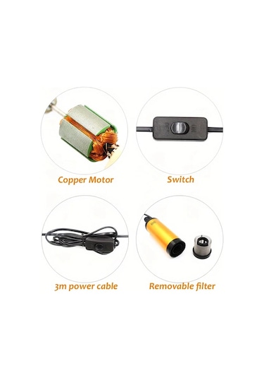 Xuweiwei 12v 38mm Yüksek Güçlü Dc Elektrikli Dizel Su Transfer Pompası Taşınabilir Alüminyum Alaşımlı