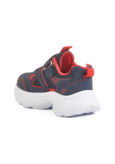 Lacivert Cırtlı Fileli Unisex Çocuk Spor Ayakkabı 1500 P Lacivert-kırmızı Lacivert - Kırmızı