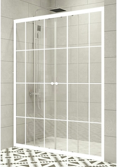 Durul Duşakabin Ön Cephe Beyaz Çizgi Beyaz