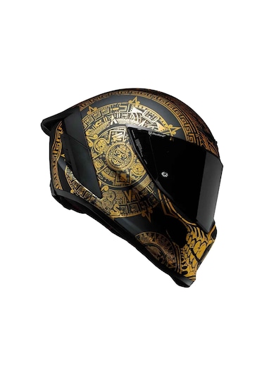 Ruroc Eox Mictlan Kapalı Kask Siyah - Gold
