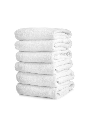 Toyigoo Toyigoo Nevresim Dünyası 6'lı Otel Tipi 90x150 Banyo Havlusu Beyaz Renkli
