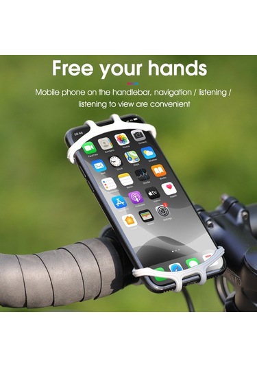 Çok Fonksiyonlu Silikon Bisiklet Cep Telefonu Tutucu Motosiklet Sürme Navigasyon Sabit Braket Mavi Mavi