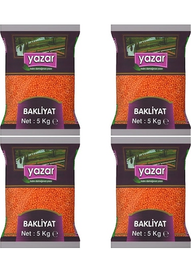 Yazar Yerli Kırmızı Mercimek 5 Kg x 4 Adet