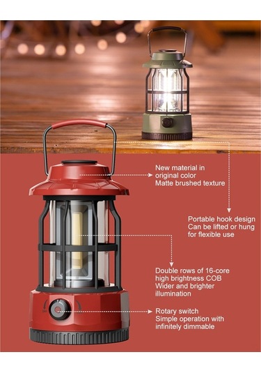Artfulabode Yürüyüşü Yeşil Suya Retro Led Kulp Kar Kamp Kamp Kalma Işığı, Işığı İle İçin Hayatta Feneri Fener, Durum Dayanıklı Cob Çadır Balıkçılık Aydınlatması Ayarlanabilir Acil Xr Yeşil