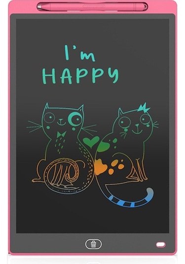8,5 İnç Lcd Işık Enerjisi Kara Tahta Erken Eğitim Pembe Renkli Ekran Yüksek Parlaklık Yazı Tahtası Pembe