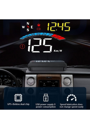 Pazly Araba Baş Üstü Göstergesi, Gps Head Up Display Hud, Hızlı Kurulum, Model K15863