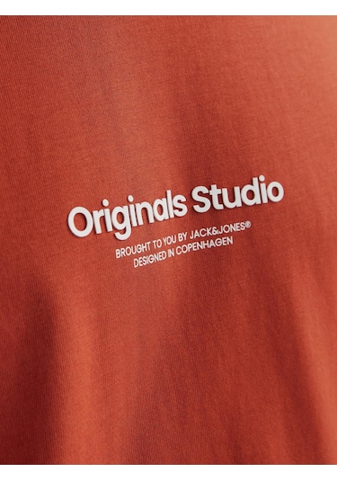 Jack & Jones Erkek Kabartma Logo Baskili Tişört - Vesterbro - 12240121 Summer Fig