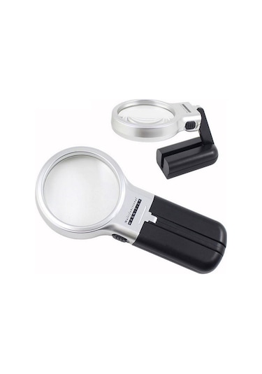 3x 4.5x Katlanabilir Ayarlı Büyüteç 10 Led Işık El Veya Masa Akrilik Optik Lens