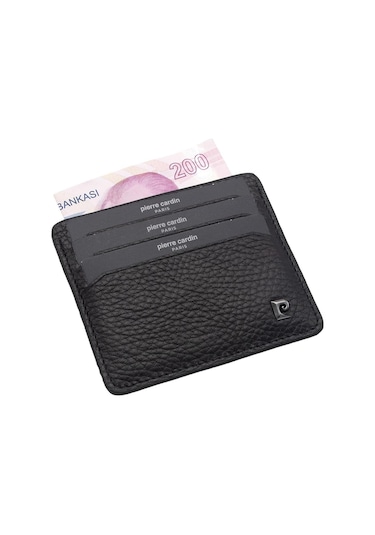 Pierre Cardin Siyah Floater Unisex Deri Kartlık 046a41 Siyah