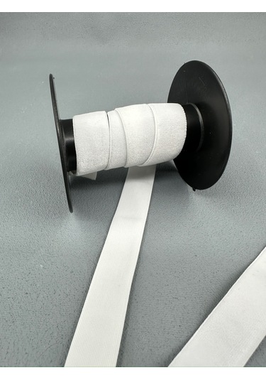 1.5 Cm Likralı Esnek Kadife-5 Metre-beyaz