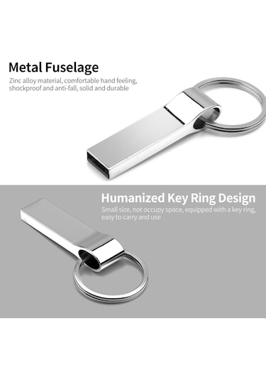 Springsun 64 GB Usb2.0 Metal U Disk Usb Flash Sürücü Taşınabilir Darbeye Dayanıklı Düşmeye Karşı Daya