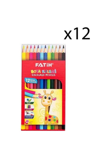 Fatih Kuru Boya 12 Renk Tam Boy 12 Adet Çok Renkli