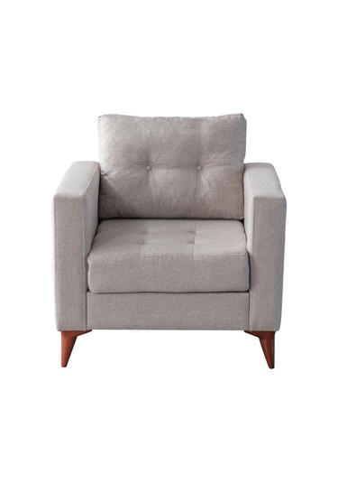 Eymense Kraft Krem Minderli Tekli Koltuk Berjer Krem